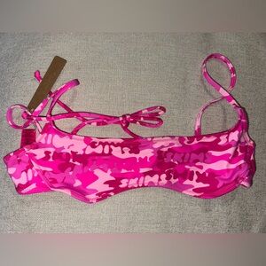 SKIMS Pink Camo Bikini Top